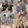 Vêtements de nuit pour femmes Plus Taille M-5XL Hommes Femmes Unisexe Couple À Manches Courtes En Satin De Soie Pyjamas Ensemble Mâle Femelle Doux Pyjamas Vêtements De Nuit L230918