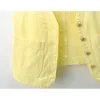 Kamizelki damskie letnia kamizelka mody dżinsowa Kobiety żółta kamizelka v szyja duża kudła kowbojska kurtka bez rękawów koreańskie szczupłe dżinsy żeńskie