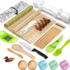 Sushi Tools Making Knife Bamboo Rolling Curtain Ceramic Plate Japanese Rice Spoon and Vegetable Roll Mold Set 230918