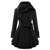 Vestes Femmes Coupe-vent Hem Cloak Femmes Fermeture Manteau Outwear Bouton Asymétrique Chaud