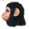 Kostymtillbehör Funny Monkey Head Latex Mask Full Face Adult Mask Breattable Halloween Masquerade Fancy Dress Party Cosplay Looks Real2398 L230918