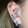 Oorknopjes 1 Stuks Blauwe Zirkoon Oorstekers Piercing Oorbel Dames Earnest Studs Liefde Vlinder Tragus Mode Lichaamssieraden