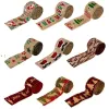 Julband DIY Fabric Party Supplies Printed Burlap Ribbons Snöflinga för gåvor som förpackar kransbågar Crafts 918