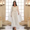 Abbigliamento etnico da donna elegante gonna in pizzo bianco cucito a mano con diamanti mantella Dubai Turchia Abaya arabo islamico donna marocchina Kraftan abito da sera