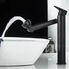 Bathroom Sink Faucets Basin Faucet Solid Brass Deck Mounted Mixer Tap 360 Degree Rotation Black/Gold/Chrome Water