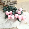 Dekorative Blumen, 1 Blumenstrauß, 6 Köpfe, künstliche Rose, künstliche Seide, PE, für Hochzeit, Party, Dekoration, Zuhause, Büro, tägliche Dekoration, Farben