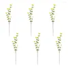 Decorative Flowers 6Pcs Artificial Leaf Bright Colors Non-fading Realistic Simulation Plants For Home Decoration