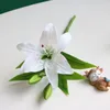 Decorative Flowers 3 Heads Silk Flower Artificial Lily European Multicolor Fake Bridal Bouquet Wedding Home Garden Party Decoration