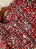 Misturas de lã feminina ZJYT outono inverno pista moda xadrez tweed jaquetas de lã casacos femininos manga comprida único breasted vintage outerwear officel230918
