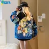 Vestes Femmes Yiciya Bomber Femme Varsity Jacket Racing Blue American Broderie Moto Punk University Baseball Veste Manches Longues Manteau 230918