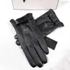 Fashion Women PU Leather Gloves Fur Inside Brand Mittens Five Fingers 3 Colors With logo With Tag Wholesale