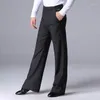 Stage Wear Striped Men'S Latin Ballroom Dance Pants Professional Modern Dancing Trousers Male Waltz Tango Practice Pocket DL3394