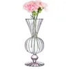 Vasen Elegent Klare Vase Multiuse Transparent Glas Desktop Tragbare Blumenornamente Für Wohnzimmer Schlafzimmer Dekoration