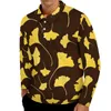Мужские поло Ginkgo Biloba, повседневные футболки с желтыми листьями и принтом, рубашки поло, мужская модная рубашка, осенние топы с длинными рукавами и графикой, большие размеры 5XL 6XL