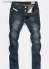 Jeans para hombres Diseñador de moda Mens Ripped Biker Jeans Patchwork de cuero Slim Fit Moto Denim Joggers para hombre Jeans desgastados Pantalones L230918
