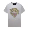 Vintage T-shirts met strass-topjes voor heren Dames Casual zomer - Designer witte trui met ronde hals en korte mouwen293c