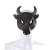 Masques de fête Adt Bl Cosplay Pu Noir Demi-Masque Visage Horreur Tête Supérieure Animaux Halloween Masque Accessoires Drop Livraison Maison Jardin Fe Dhj3U