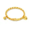 Europe and America Baby Lovely Bangles Yellow Gold Plated Bells Baby Bracelet Bangles for Babies Kids Children Nice Gift277A