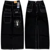 Men's Jeans Harajuku high street hiphop pocket embroidered jeans men's y2k oversized loose straight casual wideleg overalls couple style 230918