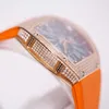 Designer de luxo Richrd Mileres Swiss relógios de pulso mecânicos relógios esportivos Rm023 18k ouro com diamantes automáticos Swiss Sports XJ142