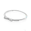 Arrivo 925 Sterling Silver Sparkling Bow Bangle Bracciale Scatola originale per donne con diamanti Set di gioielli regalo Weddnig320S