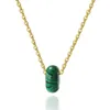 Populärt grönt naturstenhalsband, armband, örhänge och publikdesign 18K guldmaskröda smycken