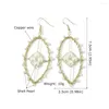 Dangle Earrings Handmade Freshwater Pearl Women Copper Wire Circle Charm Drop Female Party Wedding Jewelry