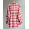 Kvinnors blusar 2023 Autumn Women Fringe Old Borsted Loose Profile Retro Plaid Shirt Jacket