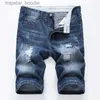 Męskie dżinsy męskie dżinsy proste szorty Mężczyzn Letni marka męskie rozciągnięcie krótkie swobodne streetwear elastyczne dżins 29-42 L230918