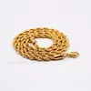 4mm 21 6 inch hoog gepolijst ed touw ketting roestvrij staal heren sieraden goud zwart in bulk kettingen233t