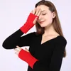 Gants courts tressés sans doigts pour femmes, tricotés, chauds, demi-doigt, couvre-bras, mitaines sans doigts, hiver