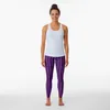 Pantalon Actif Fines Rayures Violettes Et Noires | Legging Vertical Gym Femme