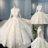 Vintage-Hochzeitskleider mit Stehkragen, langen Ärmeln und Applikationen, Vintage-Ballkleid-Hochzeitskleid nach Maß, Vestidos De Novia247m