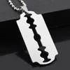 Titanium Staal Mode Scheermesjes Hanger Kettingen Punk Rock Mannen Sieraden Cool Scheerapparaat Ketting voor Party Gift238J