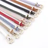Belts 105cm Women Snake Pattern Thin Belt With Gold Metal Pin Buckle For Ladies Dress Blzer Decorative Casual All-match