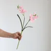 Dekorativa blommor PU Snow Orchid Artificial Wedding Bridal Bouquet Fake Freesia Home Living Room Decoration Blomma huvudbonad