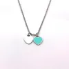 10mm heart necklace woman A set of packaging stainless steel blue pink green pendant jewelry Valentine Day Christmas gifts for gir235H