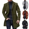Women's Wool Blends 2023 new woolen coat men's woolen medium length trench coat men clothing coat men winterL230918