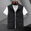 Jaktjackor Mens utomhus Taktiskt arbete västar snabbtorkade lättviktsxtecknare Multi-Pocket Summer 7XL Travel vandring Safari Cargo Waistcoat