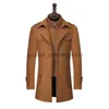 Mélanges de laine pour femmes Mode hiver hommes mélanges de laine Double col veste épaisse simple boutonnage Trench manteau hommes taille M-3Xl marque extérieure chaude SoftL230918