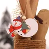 Drewniane rzemiosło choinka wisząca Wesołych Świąt Dekoracja Santa Snowman Fairy Drewno Dolls Świąteczne imprezie ozdoby domowe świąteczne prezenty Nowy rok