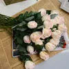 Декоративные цветы 18 шт./лот, одна ветка, искусственная роза, настоящее прикосновение, домашнее украшение для свадьбы, дня рождения, вечеринки