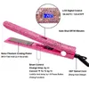 Hair Curlers Straighteners Crystal Rhinestone Hair Straightener Titanium Plate Flat Iron With LCD Digital Display Woman Hair Care Styling Tools HKD230918