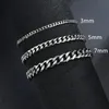 Fashion Cuban Link Chain Men Bracelet Classic Stainless Steel 3/5/7mm Hip Hop Jewelry Chain Bracelet For Men Women Jewelry Gift