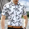 Men's Casual Dress Shirts Fashion Desinger Stylish Short Sleeve Slim Fit Shirt Men Print Blouse282o