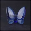 Party Favor Coloré Glaze Crystal Butterfly Ornements Décoration de la maison Artisanat Cadeaux de vacances Drop Livraison Jardin Fournitures de fête Événement Dhymv