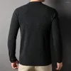 Herrtröjor o-hals ren merino ulltröja män kläder höst vinter ankomst randig stickad pullover pull homme z3056