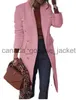 Women's Wool Blends New autumn and winter long woolen women's coat with multi button woolen jacketL230918