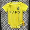 Espnsport 2023 24 Al Nassr FC Roupas de bebê Camisas de futebol RONALDO Home Versão amarela Camisa de futebol Mangas curtas Uniformes