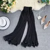 Women's Pants Women Summer Wide-leg Ruffled Fishtail Flared Stretch Waist Pleated Fashion White Tulle Air Conditioning A16